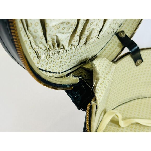 Vintage BIack Round Judy Lee Jewels Case for Jewelry /Storage/ Display Hat Box - Picture 5 of 9